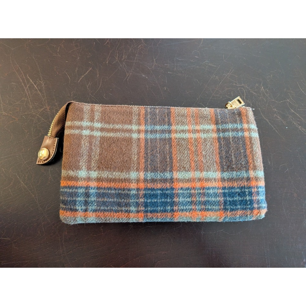 Jen & Co. Triple Compartment Plaid Wallet Clutch